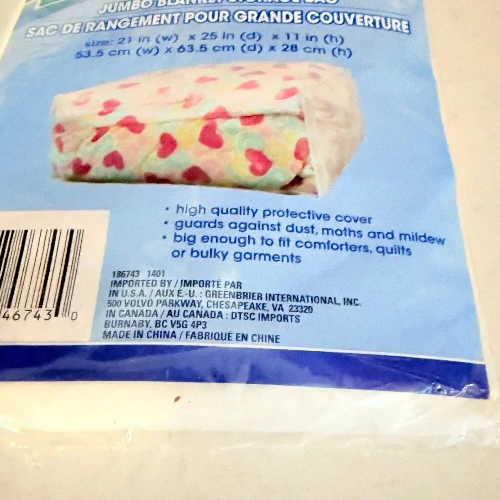 Jumbo Blanket Storage Bag Protect Blankets Clothes Quilts‎ Shoes